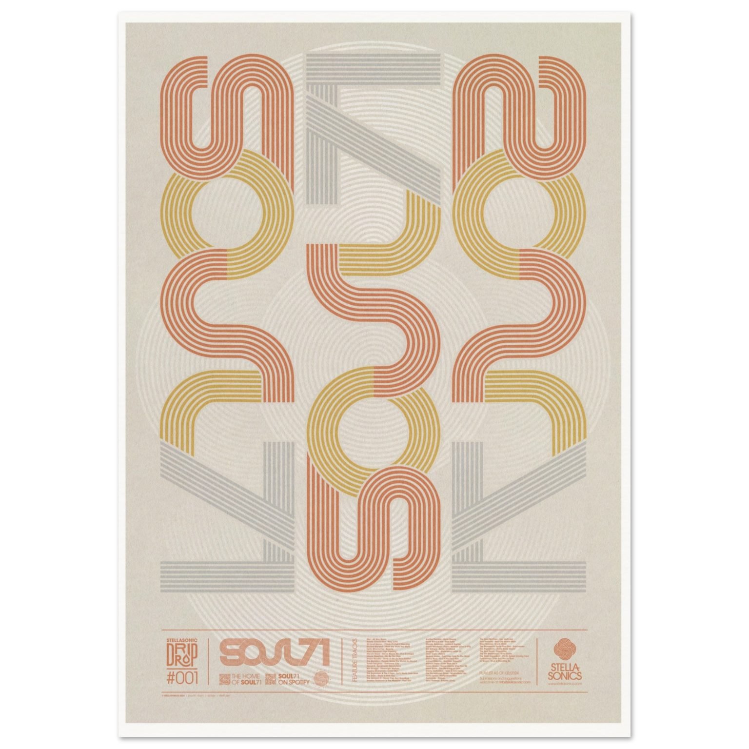 SOUL71 Typographic WALL ART PLAYLIST PRINT LIGHT