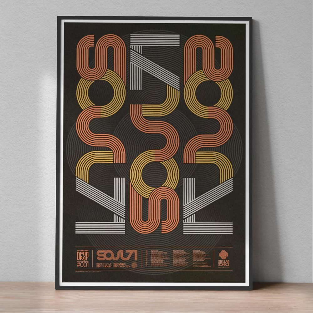 SOUL71 Typographic WALL ART PLAYLIST PRINT DARK