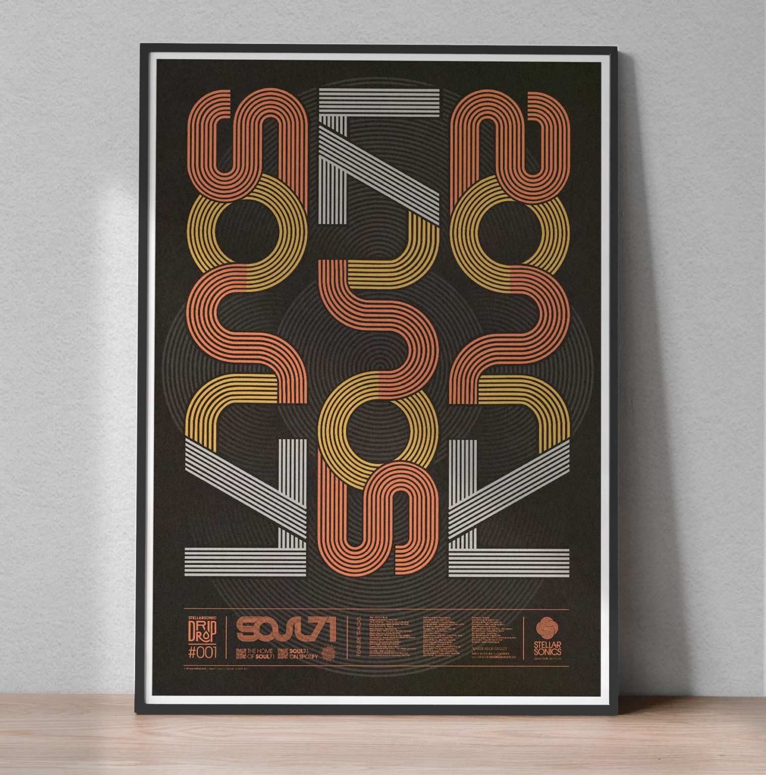 SOUL71 Typographic WALL ART PLAYLIST PRINT DARK