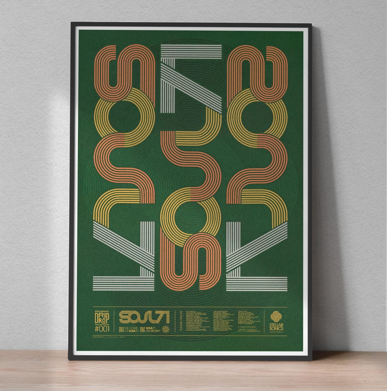 Soul71 Typographic Wall Art Playlist Poster - Green