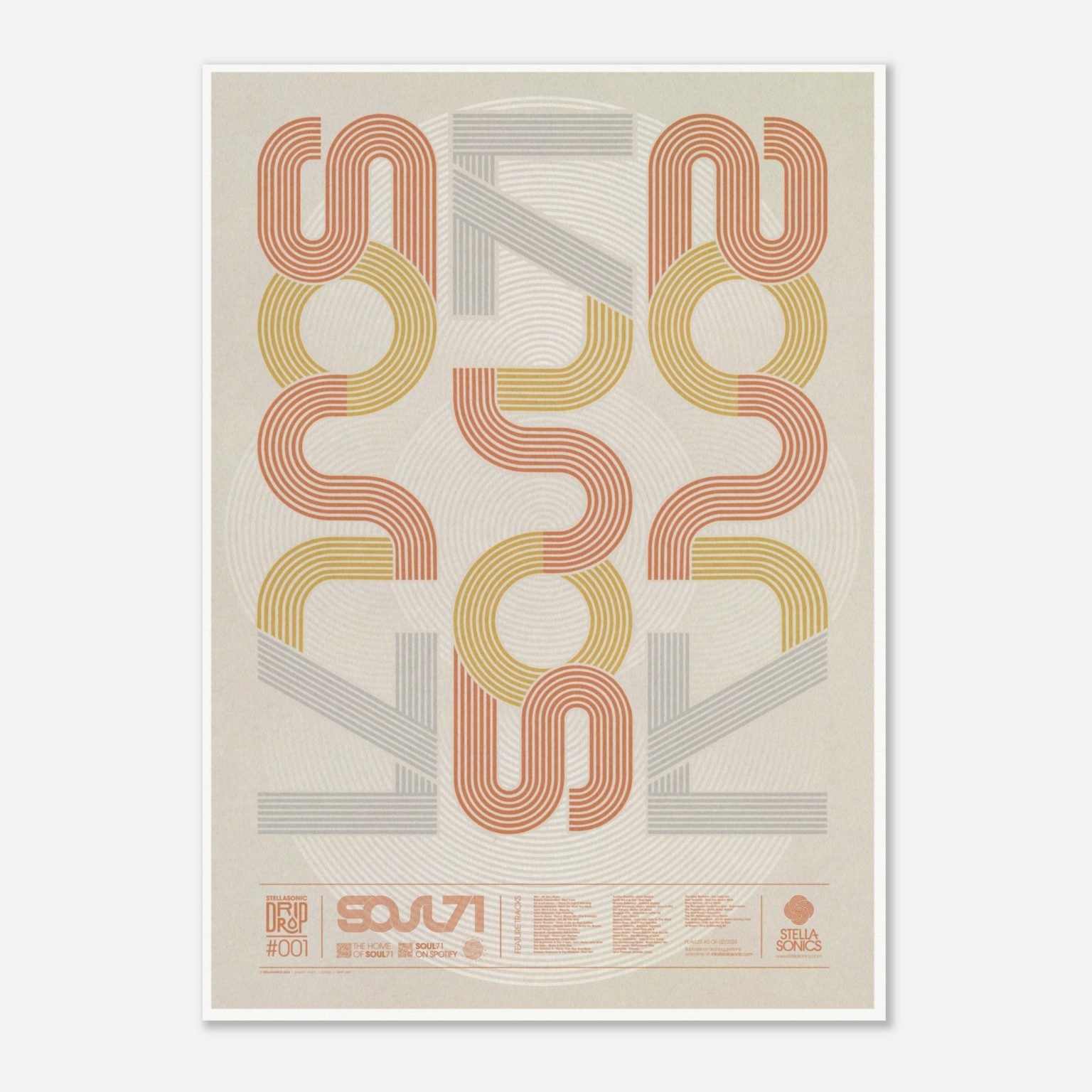 SOUL71 Typographic WALL ART PLAYLIST PRINT